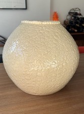 Large Vintage Enesco Home Traveller Round Lizard Vase Ivory c2000 21cm Wide