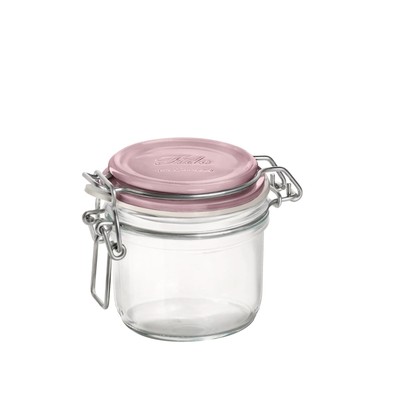 Bormioli Rocco Fido Color Palette 6.75 oz. Glass Jar with Lacquered Lid and A...