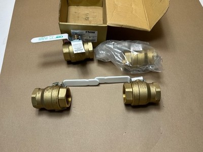 4x Pack FNW 1-1/2'' Brass Ball Valve 600# WOG 2-Piece Threaded Full Port