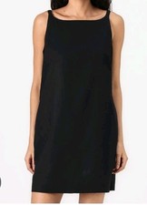NWT Gap Linen Blend Apron Neck Mini Dress Womens Size Large Pockets Button Loop
