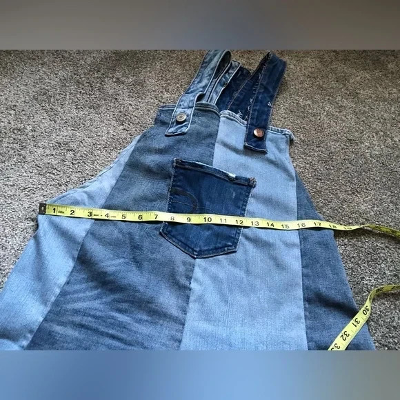 OOAK Handmade American Eagle Patchwork Denim Over… - image 15