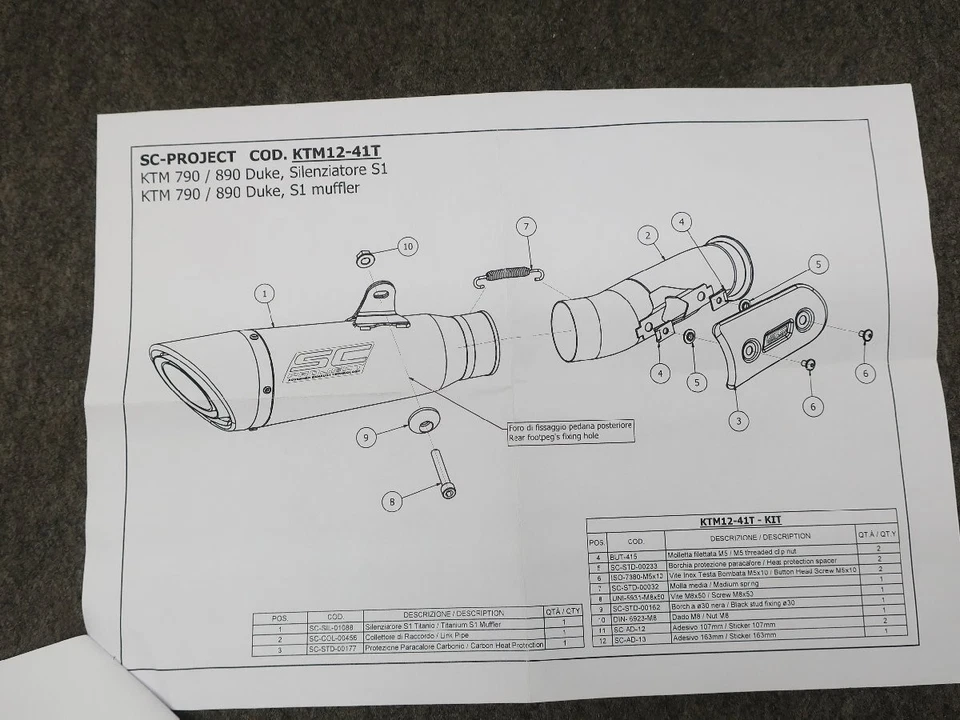 SC Project Slip-On Exhaust for KTM 790/890 Duke X26004M T07M 494 - Изображение 3 из 4