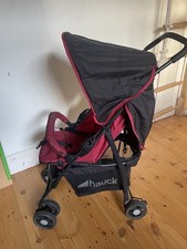 Hauck Sport Red And Black Pushchair Stroller Lightweight GUC