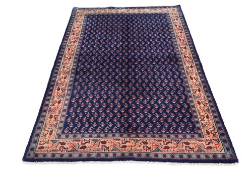 Vintage Tribal Oriental Rug Allover Floral Style Purple-Navy Foyer Carpet 3X5 ft - Picture 2 of 11