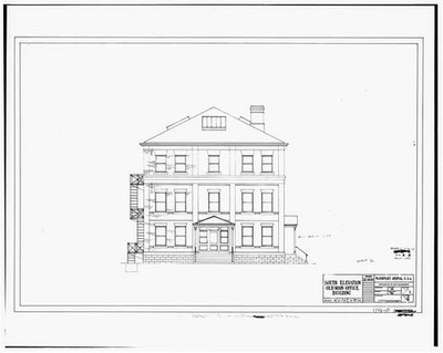 Photo:Old Main Office Building South Elevation Architectural Drawing 1900s