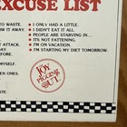 Vtg 1986 The Joy of Pigging Out Ceramic Tile Wall Plaque Official Excuse List — photo 3