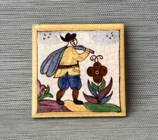 Antique AETCO American Faience European Style Art Tile, Farmer