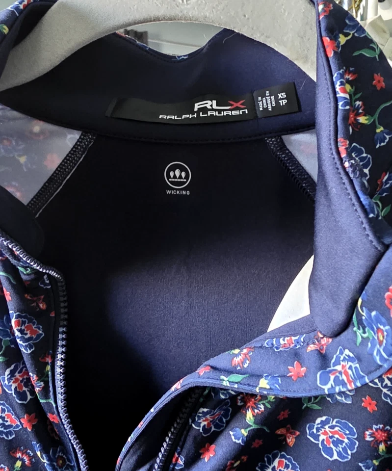 Pullover RLX Ralph Lauren para mujer floral 1/4 cremallera rendimiento - Talla XS Foto 4 de 4