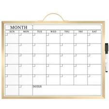Double Sided Whiteboard, 16x12 Wall Calendar, Magnetic, Gold, Home Office