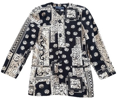 Vintage Norton McNaughton Petites Black & White Blazer W/ Shoulder Pads