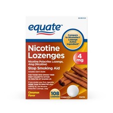 Equate Nicotine Polacrilex Lozenge, 4 mg, Cinnamon Flavor, 108 Count