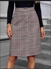 Plaid Button Front Mini Skirt Size S Retro90  s Preppy, Academia School Girl
