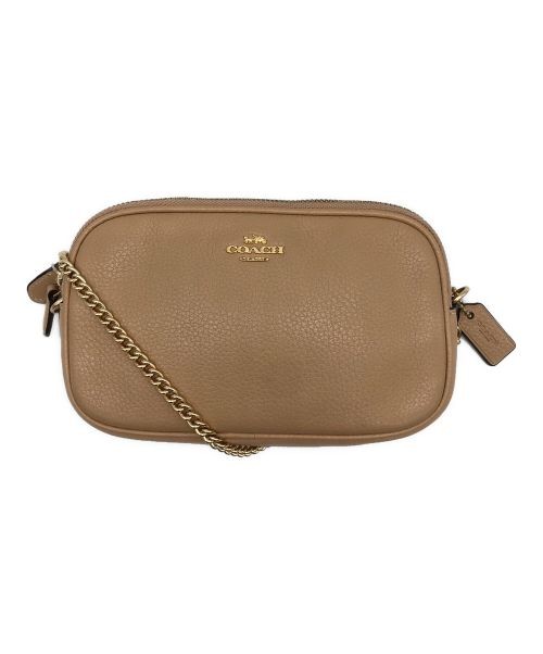 COACH Light Beige Shoulder Pouch Crossbody Bag F72490