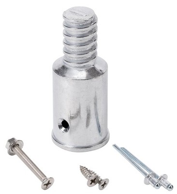 EESC2Y Metal 1'' Threaded Tips Replacement for Wood Push Broom 1 in, Silver