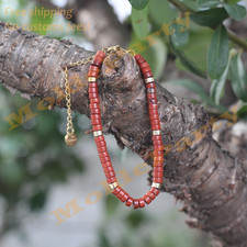 Handmade Natural Red Jasper 4mm Bracelet Gemstone Beads Women Girls Gift Healing