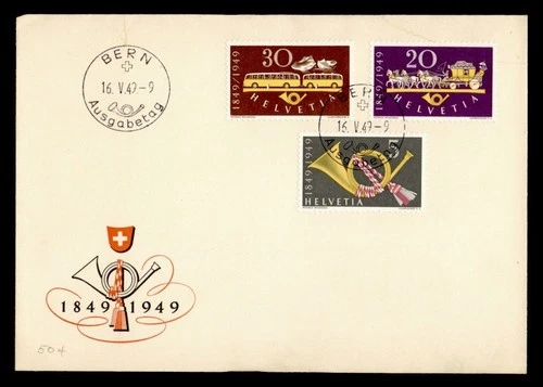 DR WHO 1949 SWITZERLAND FDC UPU 75TH ANIV CACHET COMBO M69665