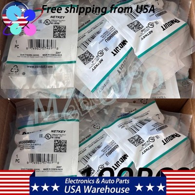 (Box of 100) NEW For Panduit NetKey NK688MBU Cat6 Keystone Jack Blue Module