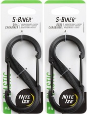 Nite Ize S-Biner Plastic Dual Carabiner 4 - Black 2-Pack