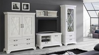 Wohnwand Anbauwand Wohnzimmer Set 4-Teilig Kashmir 4 In Pinie Weiß Inkl. Led