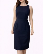 J Crew Dress 4 Navy Blue Pencil Sheath Thin All Seasonal Wool Sleeveless Classic