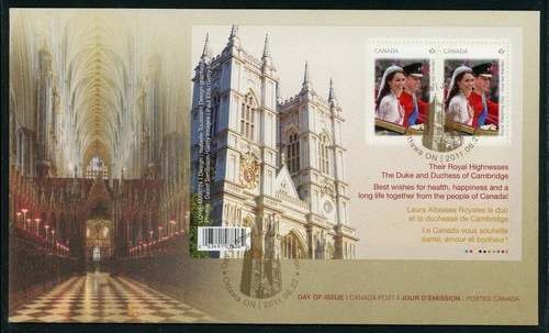 CANADA 2011 FIRST DAY COVER, ROYAL WEDDING DAY !! L146