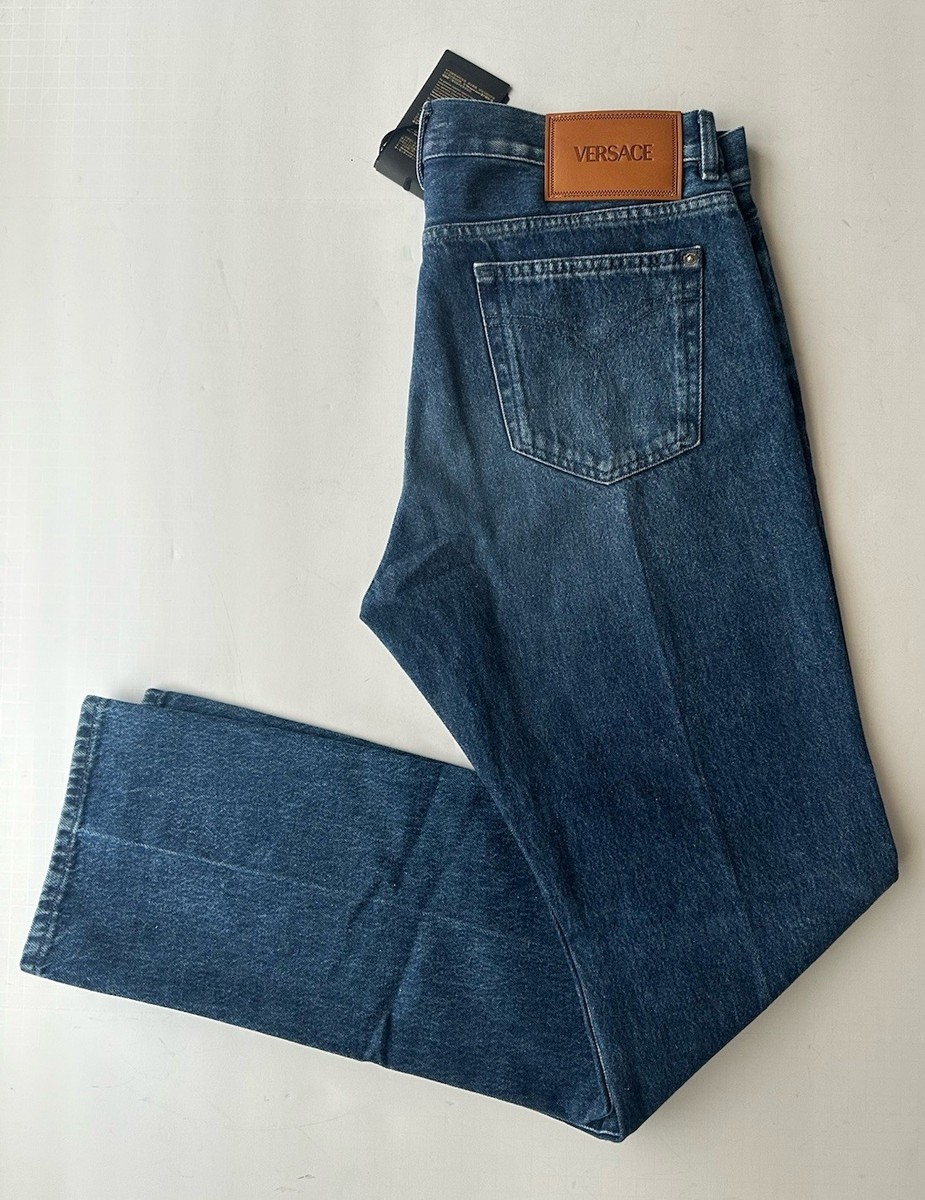 Versace Men's Denim Stone Washed Medium Blue Jeans 31 US (33