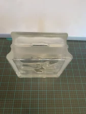 Vintage See Your Savings Coin Glass Block Brick Piggy Bank 5.5”x5.5”x3”