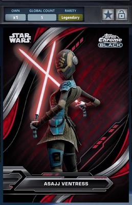 Star Wars Card Trader - Legendary Chrome Black 5cc Short Print Ventress