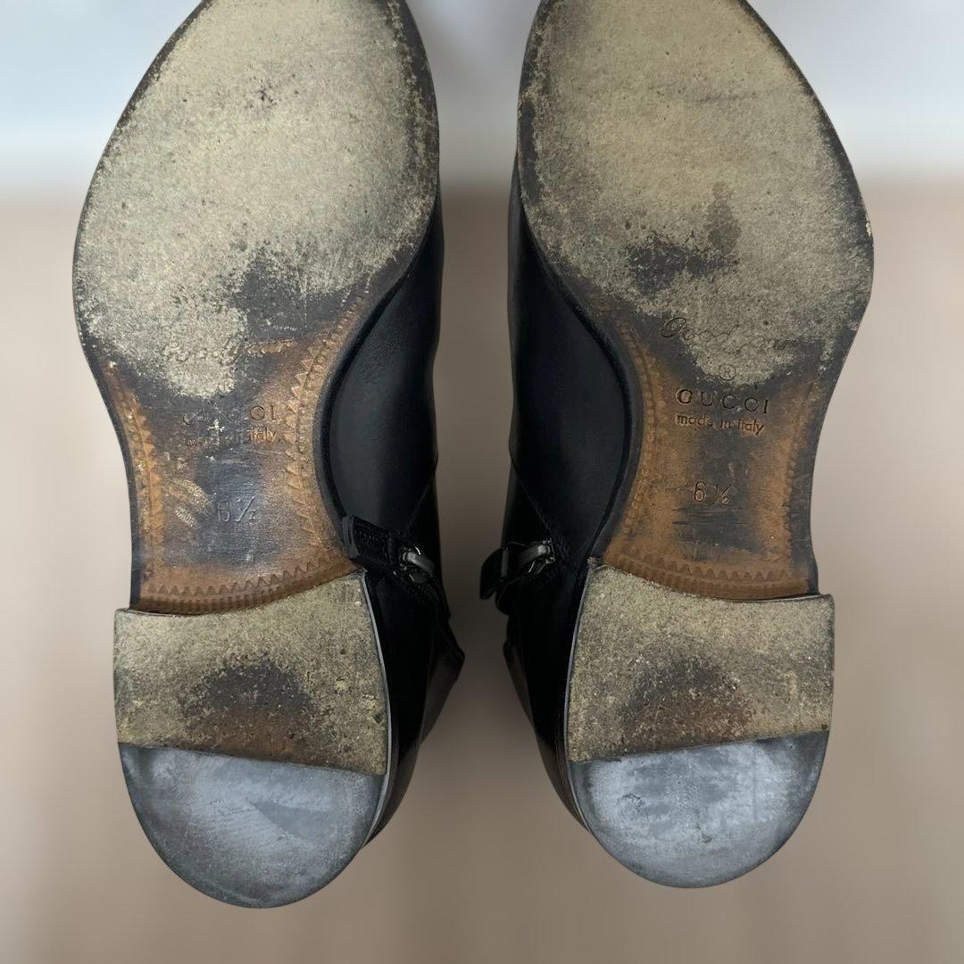 Gucci Ankle Boots Side Zip Black Genuine Leather Size 6.5 About US 7 For Men thumbnail 6