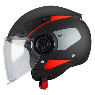 MOTORRAD JETHELM MT HELMETS AERIS DEMURE B5 SCHWARZ/ROT MATT ZUGELASSEN ECE22.06