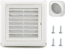 Cenipar 4" Louvered Vent Cover Dryer Exhaust Air Vent Cover with 4 Screws Stops