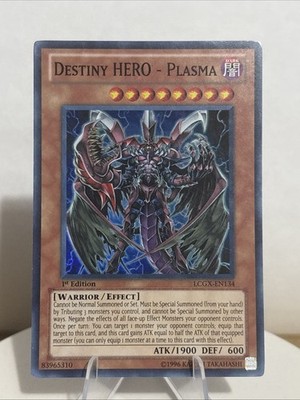 Yugioh Destiny HERO - Plasma - LCGX-EN134 - Super Rare - 1st Edition - NM