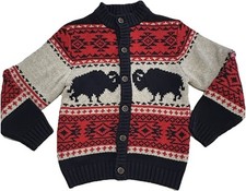 Gymboree Buffalo Lodge Button Up Sweater size 10-12 EUC