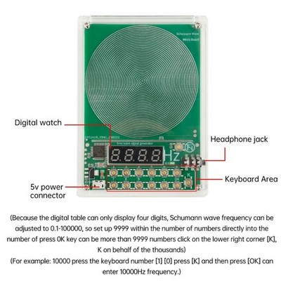 Adjustable Frequency Generator 7.83Hz Earth Resonances Sine Output Stable Design