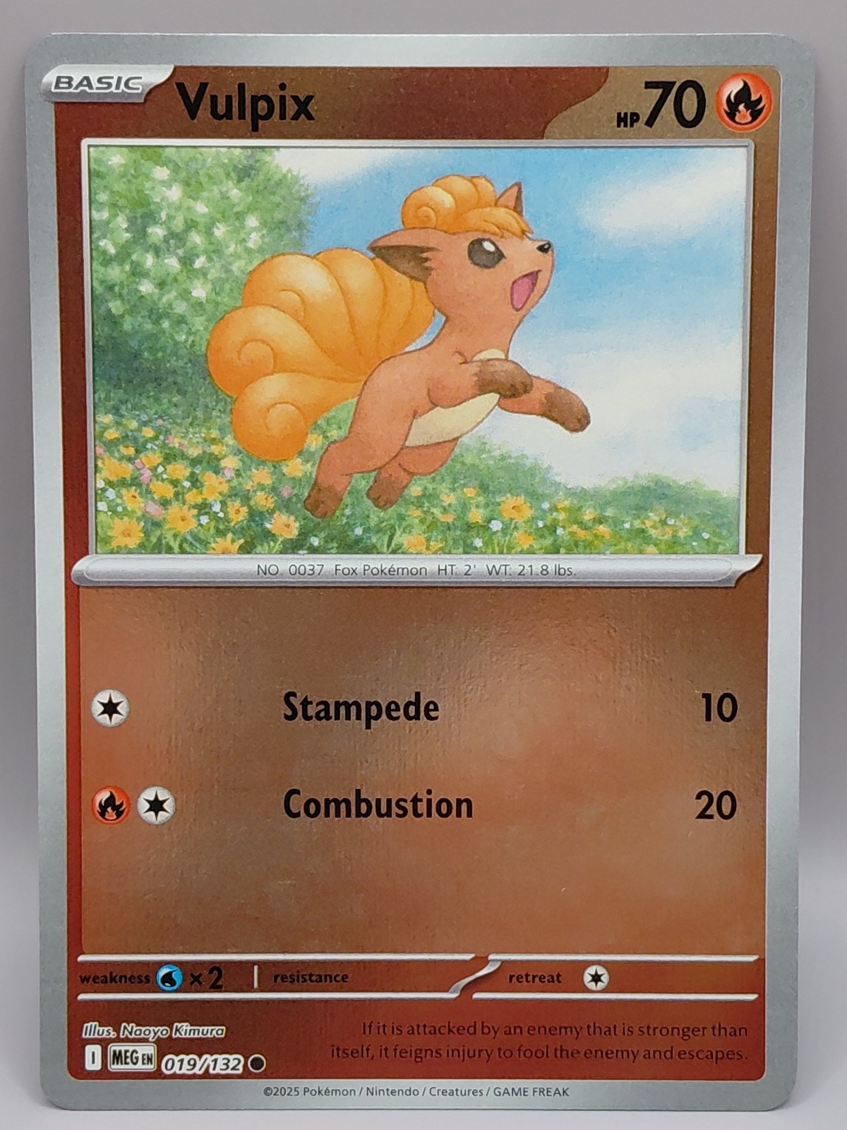 Reverse Holo Vulpix 019/132 Common ME01: Mega Evolution Pokemon