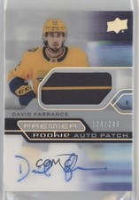 2021 Upper Deck Premier Acetate Rookie /249 David Farrance #AR-DF Patch Auto 0c3