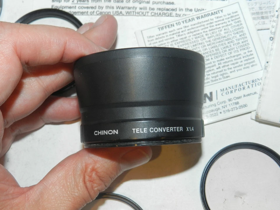 Vtg LOT of Tiffen Vivitar Promaster Chinon lens & Filters 52mm 49mm 58mm MINT - Image 4 of 4