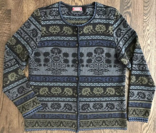 OLEANA $398 Norwegian Cardigan Sweater 
