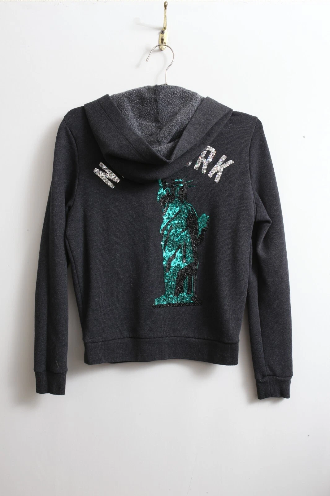 UNDERCOVER Giacca con cappuccio sequenza Statua della Libertà Victoria’s Secret NEW YORK ROSA USATA IN OTTIME CONDIZIONI