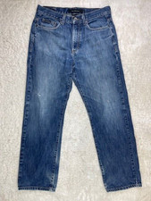 Calvin Klein Size 32x30 Mens Jeans Straight Med Wash Cotton