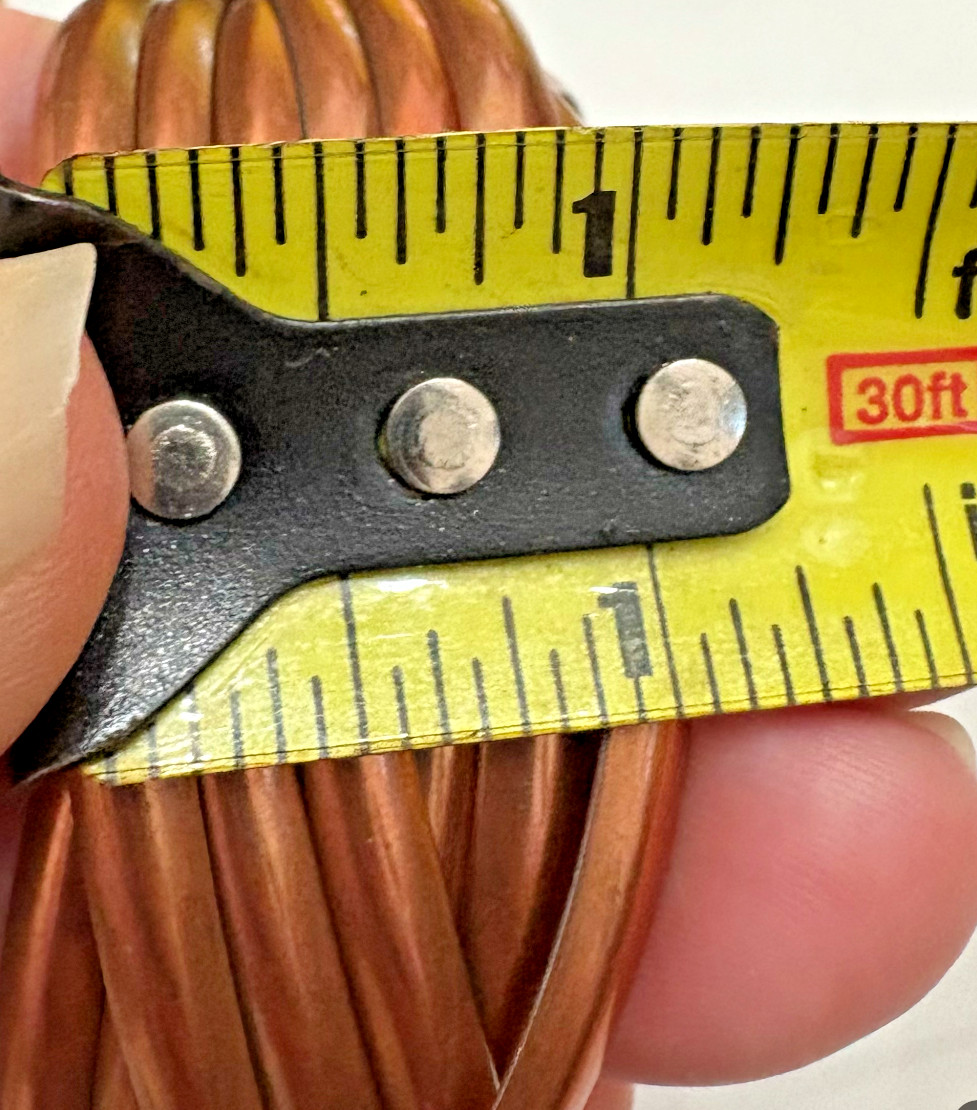 Solid COPPER Bangle bracelets Nine interlocking T… - image 3