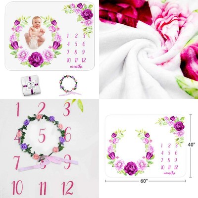 Baby Monthly Milestone Blanket Girl Boy Large Month ...