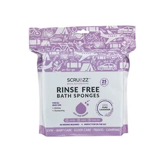 Scrubzz Disposable No Rinse Bathing/Shower Wipes - 100%  LAVENDER  25pk