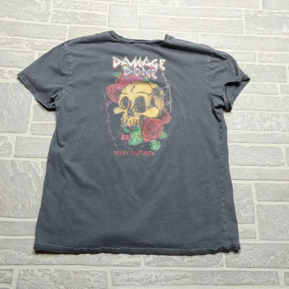 Camisa Empyre Mujer Grande Dañada Hecha Delay the Truth Calavera Gráfico Y2K Patinadora Foto 4 de 4