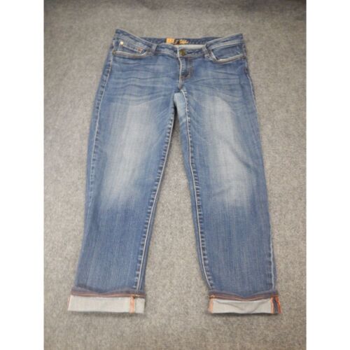 KUT from the Kloth Women's Cropped Jeans Size 10 Blue Light Wash Cuffed Denim