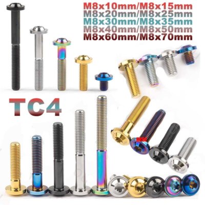 TC4 Titanium Schrauben M8 Farbe Innen Pflaumenblüte Bolzen Befestigung 10mm~70mm