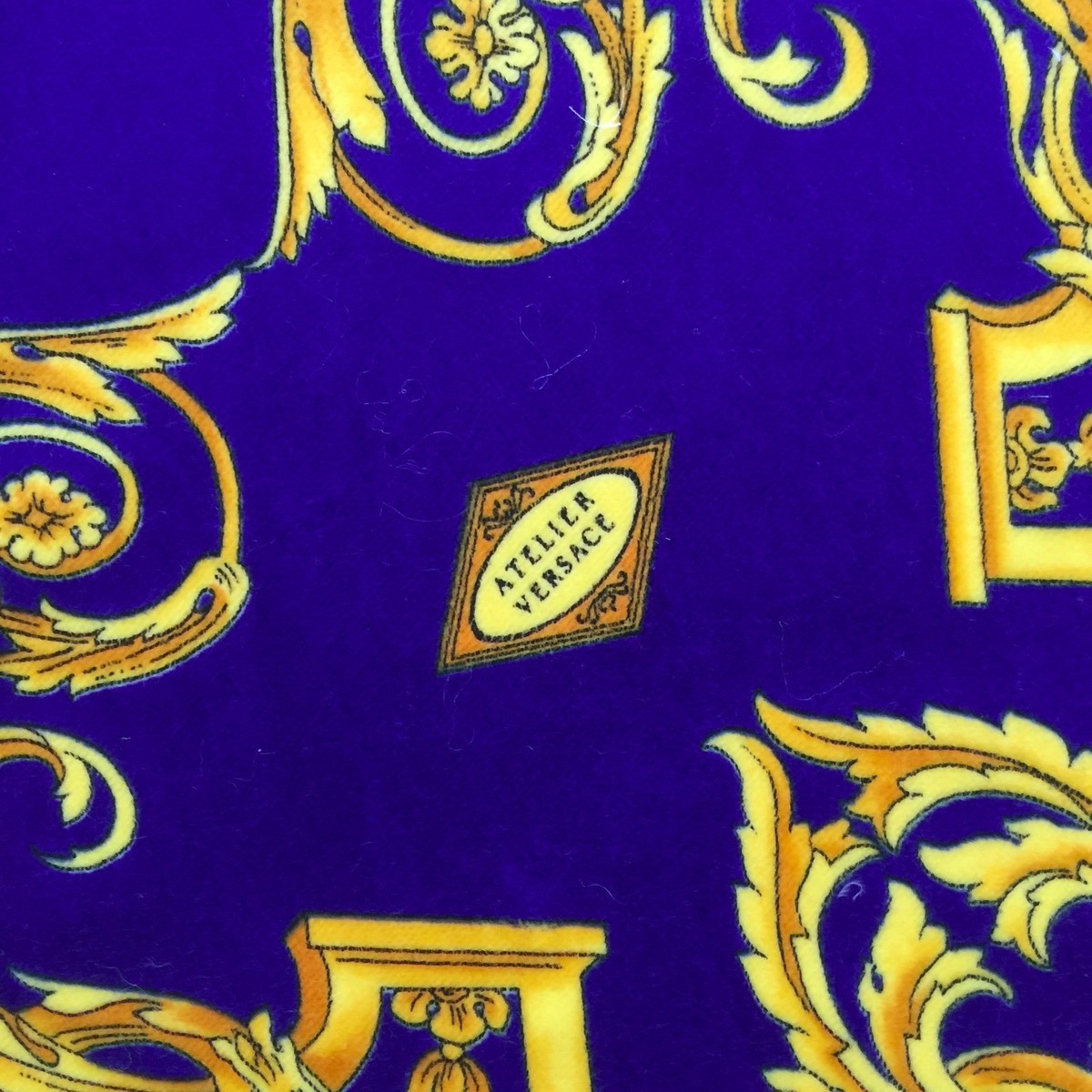 GIANNI VERSACE velvet fabric panel Golden Baroque & Animal size 52