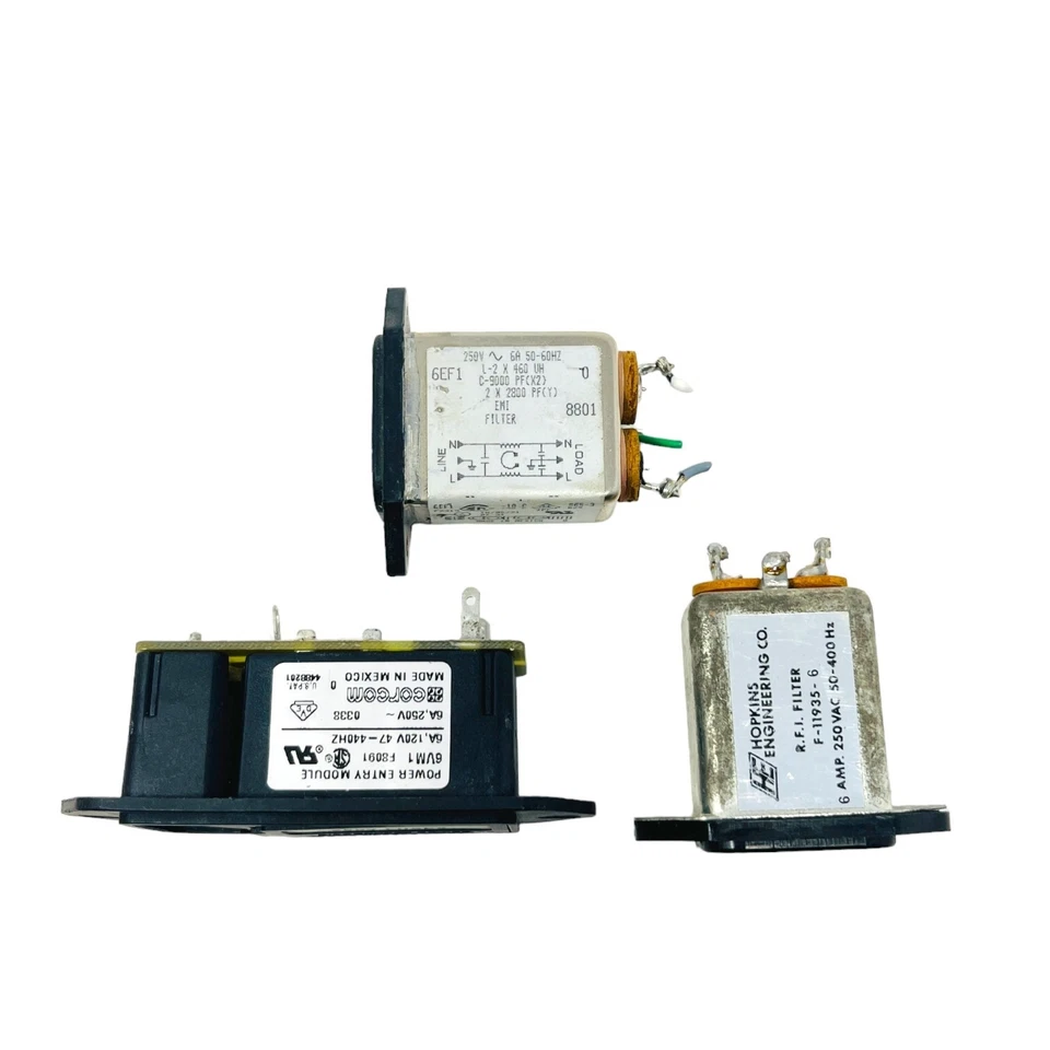 Módulo de entrada de energía surtido de 3 piezas - Corcom y Hopkins Foto 2 de 4