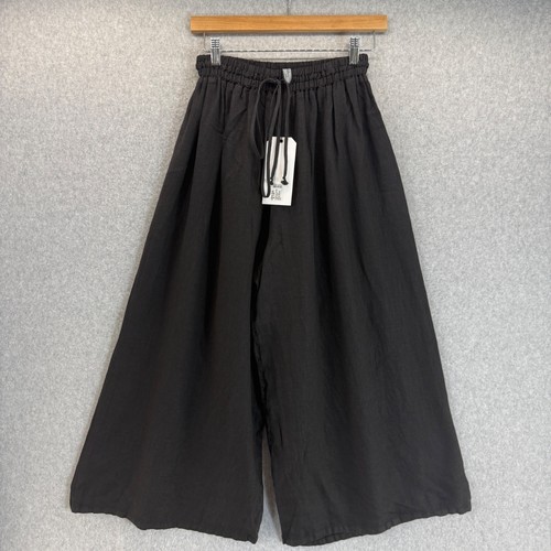 Cynthia Ashby Womens Black Linen Jake Pants Flowy Wide Leg Size 1 (XS - M) NWT