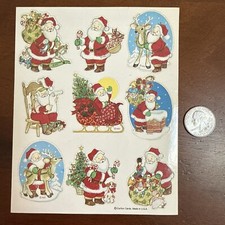 Vintage 80's Carlton cards Santa Claus Christmas Toys STICKERS SHEET